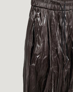 wrinkle faux leather wide pants