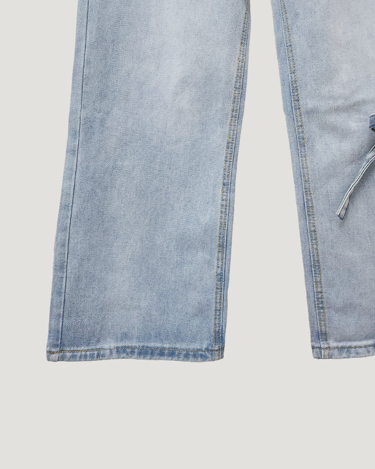 ribbon denim pants