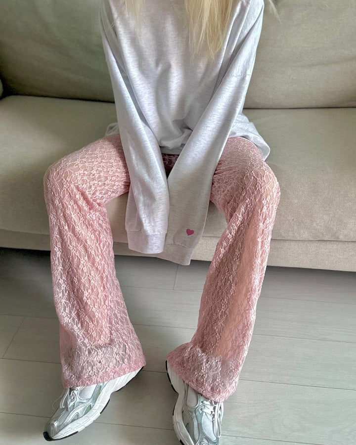 lace boot cut pants