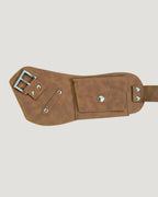faux suede pocket wide belt