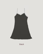 lace point flower punching mini dress