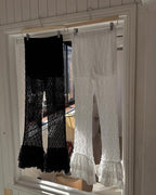 lace hem frill pants