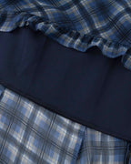 asymmetry check frill skirt