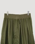 MA-1 like row pleated nylon skirt