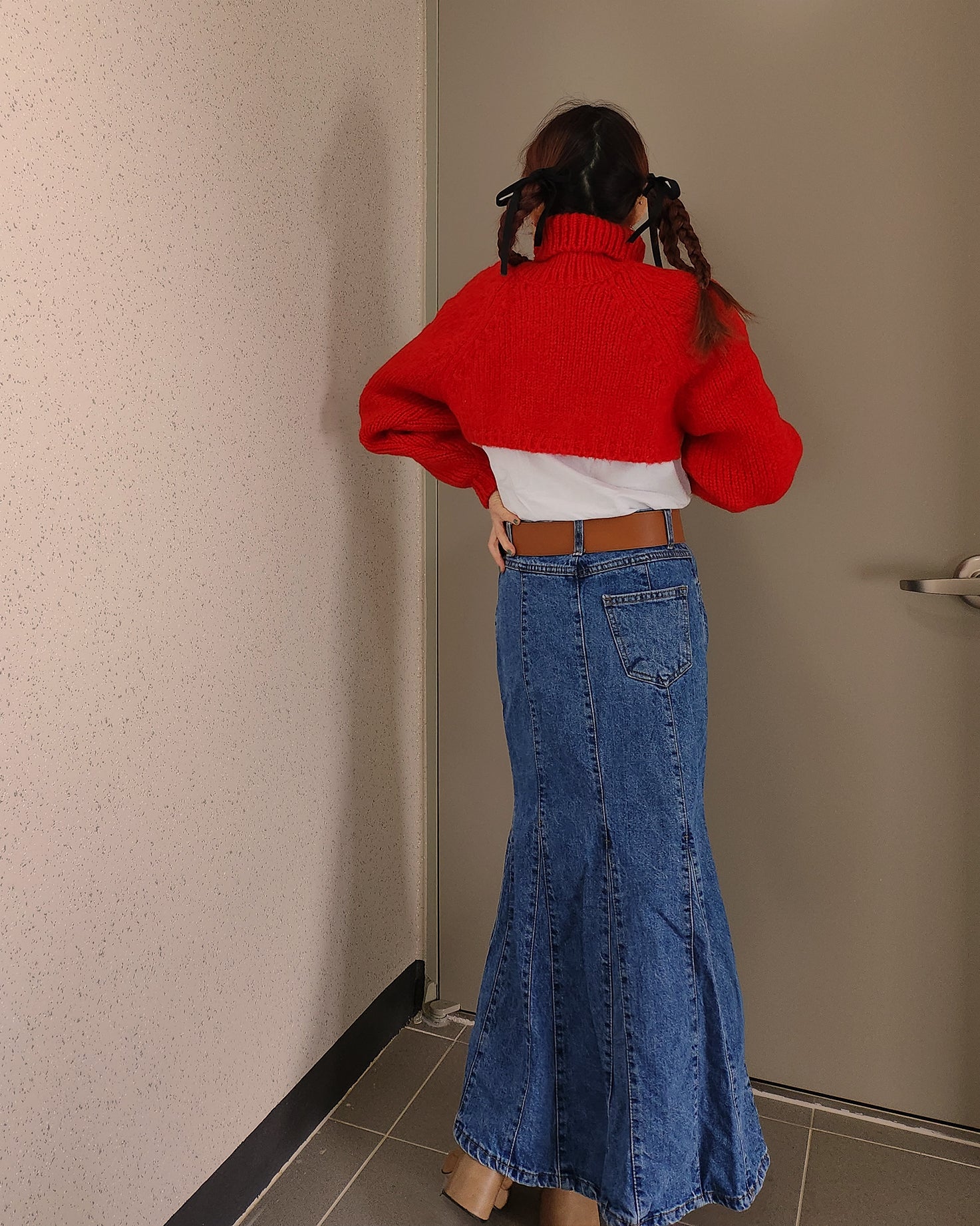 square buckle wide belt