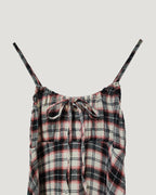check camisole flare dress