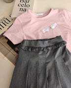 waist frill pleats middle skirt