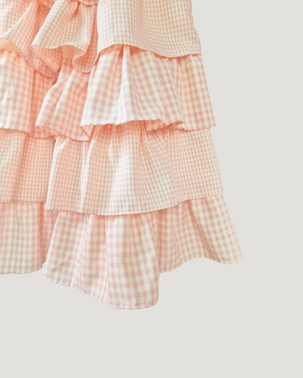 gingham check tiered skirt