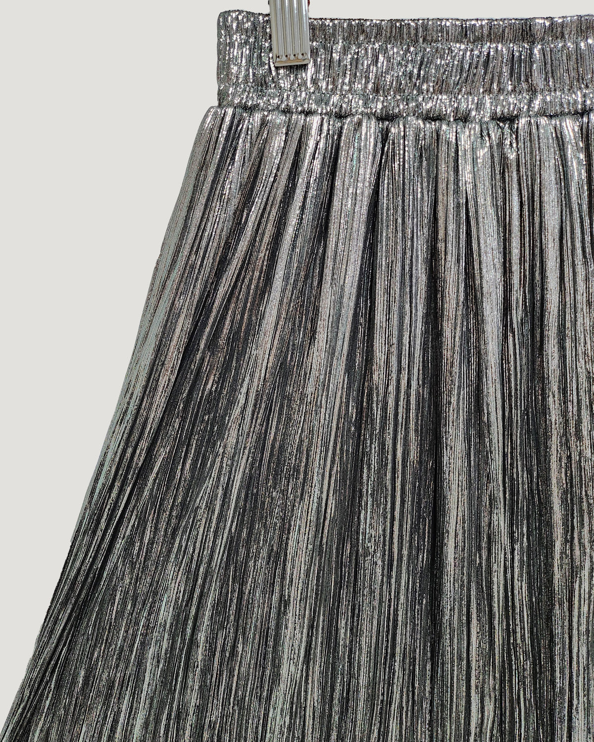 metallic accordion pleated skirt