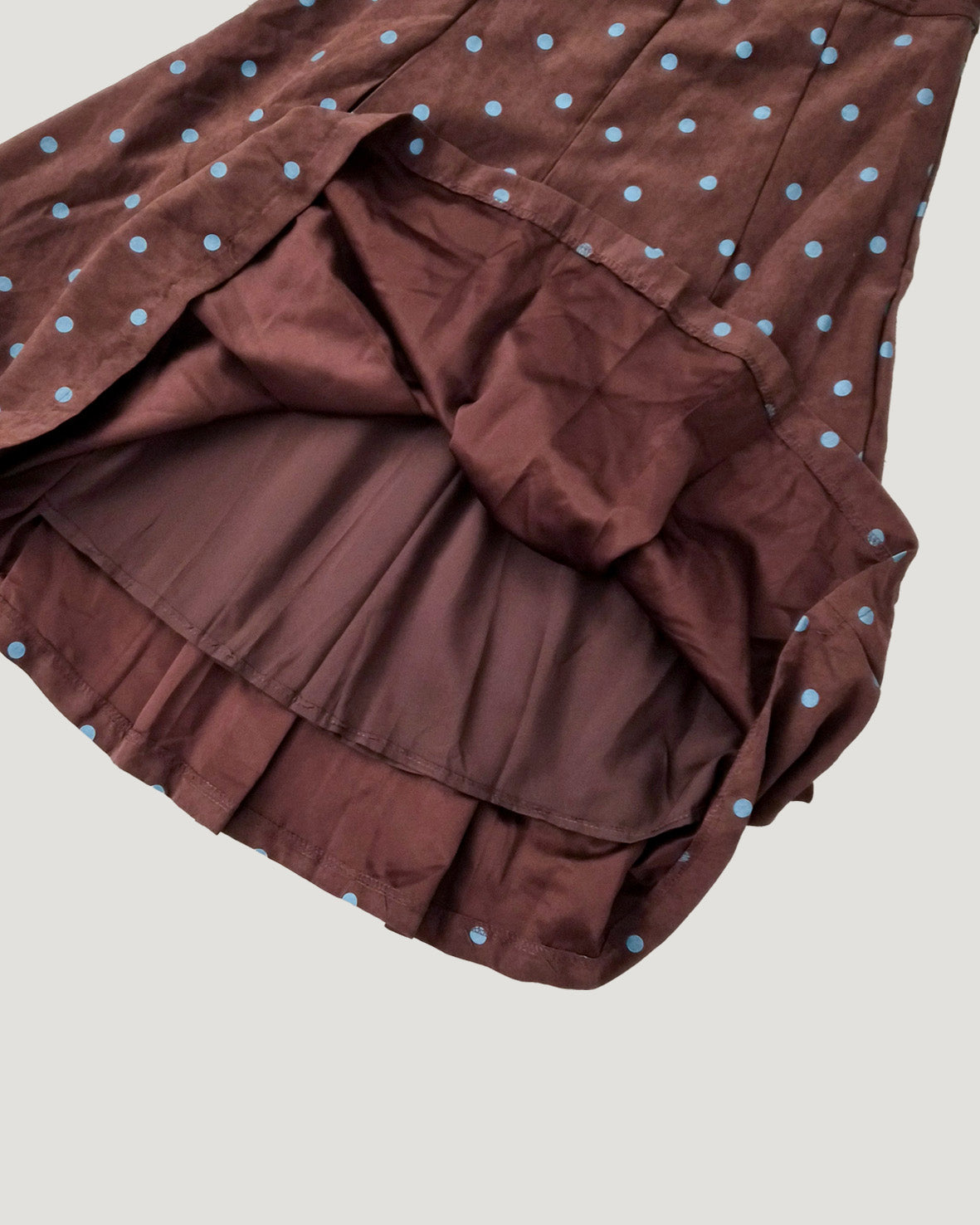 dot pleated midi skirt