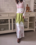 satin hem lace mini skirt