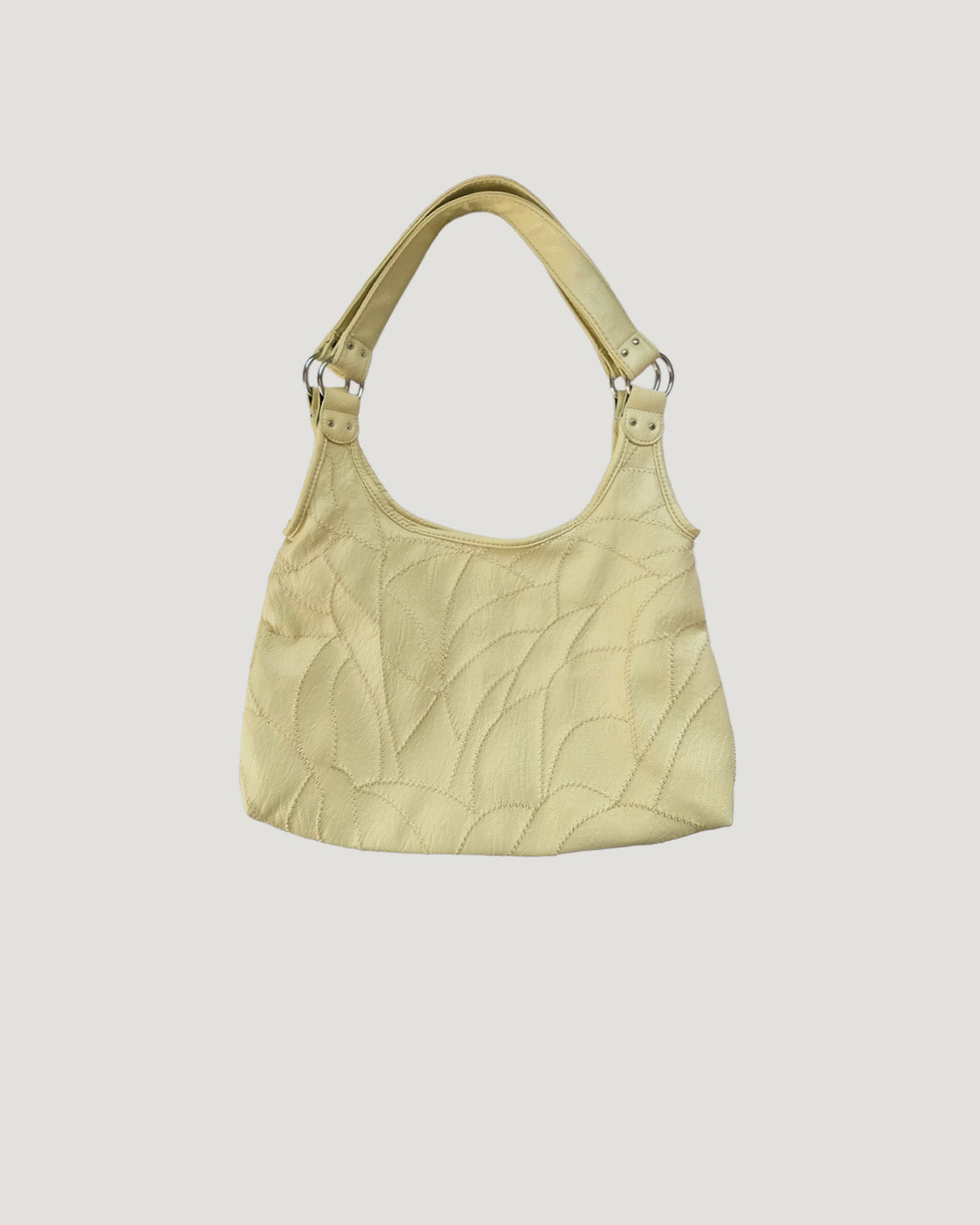 stitch pattern faux leather shoulder bag