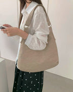 stitch pattern faux leather shoulder bag