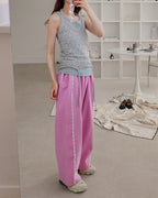 lace line sweat jogger pants