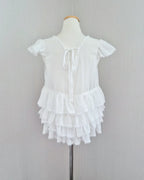V neck tiered chiffon sleeveless  blouse