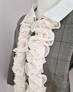glen check frill jacket