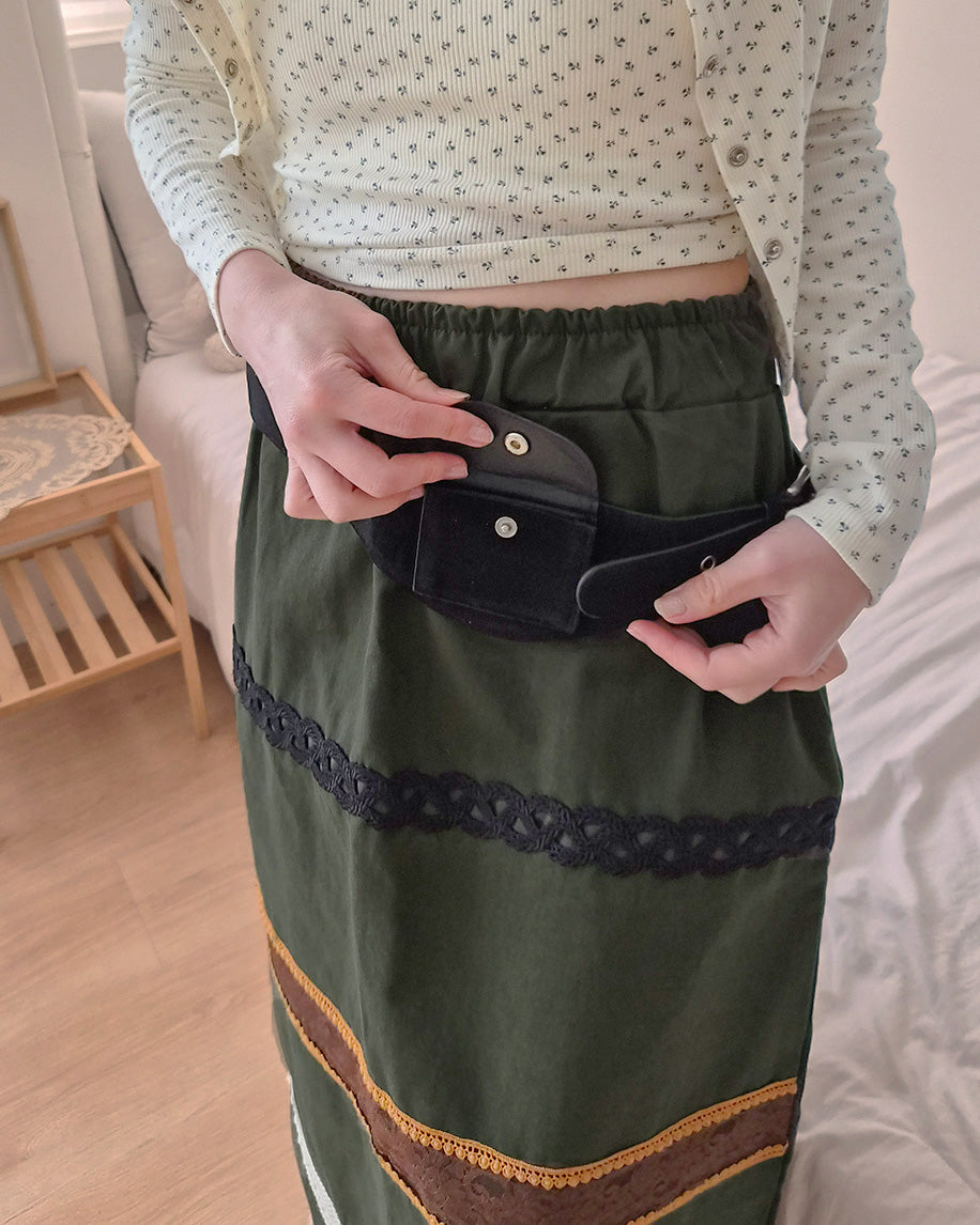 faux suede pocket belt