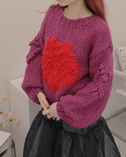 fur hart volume handmade knit