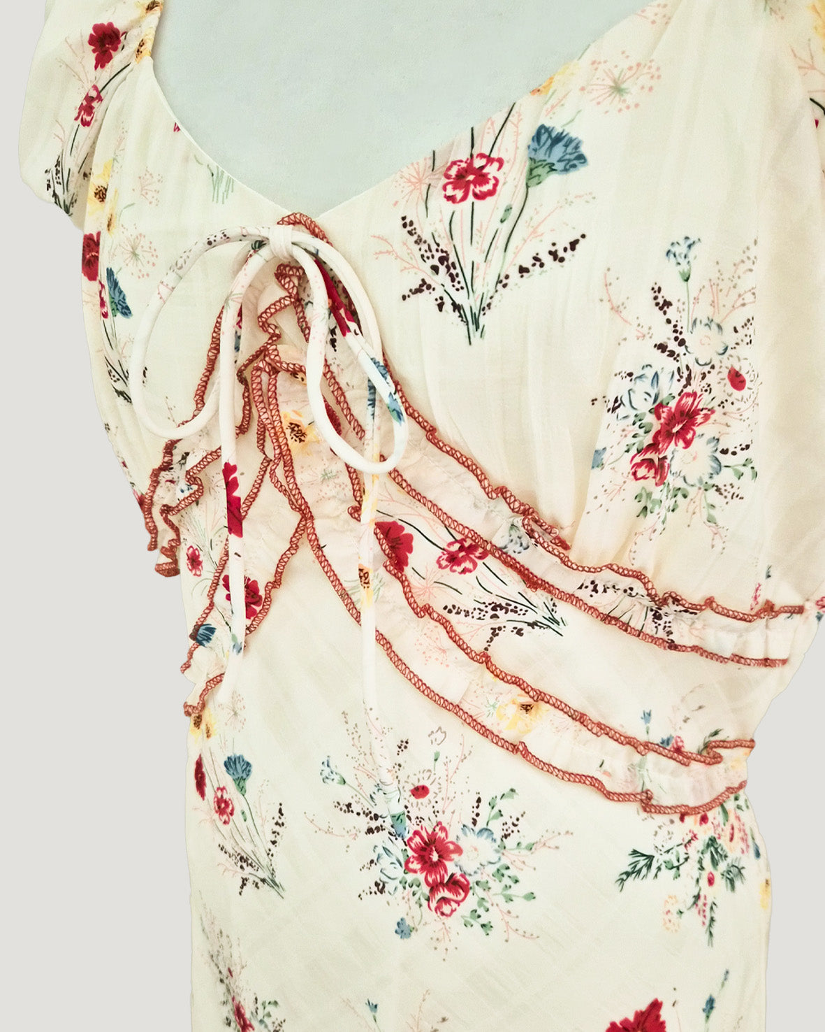 flower frill long dress