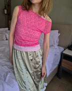 lace sheer french sleeve top