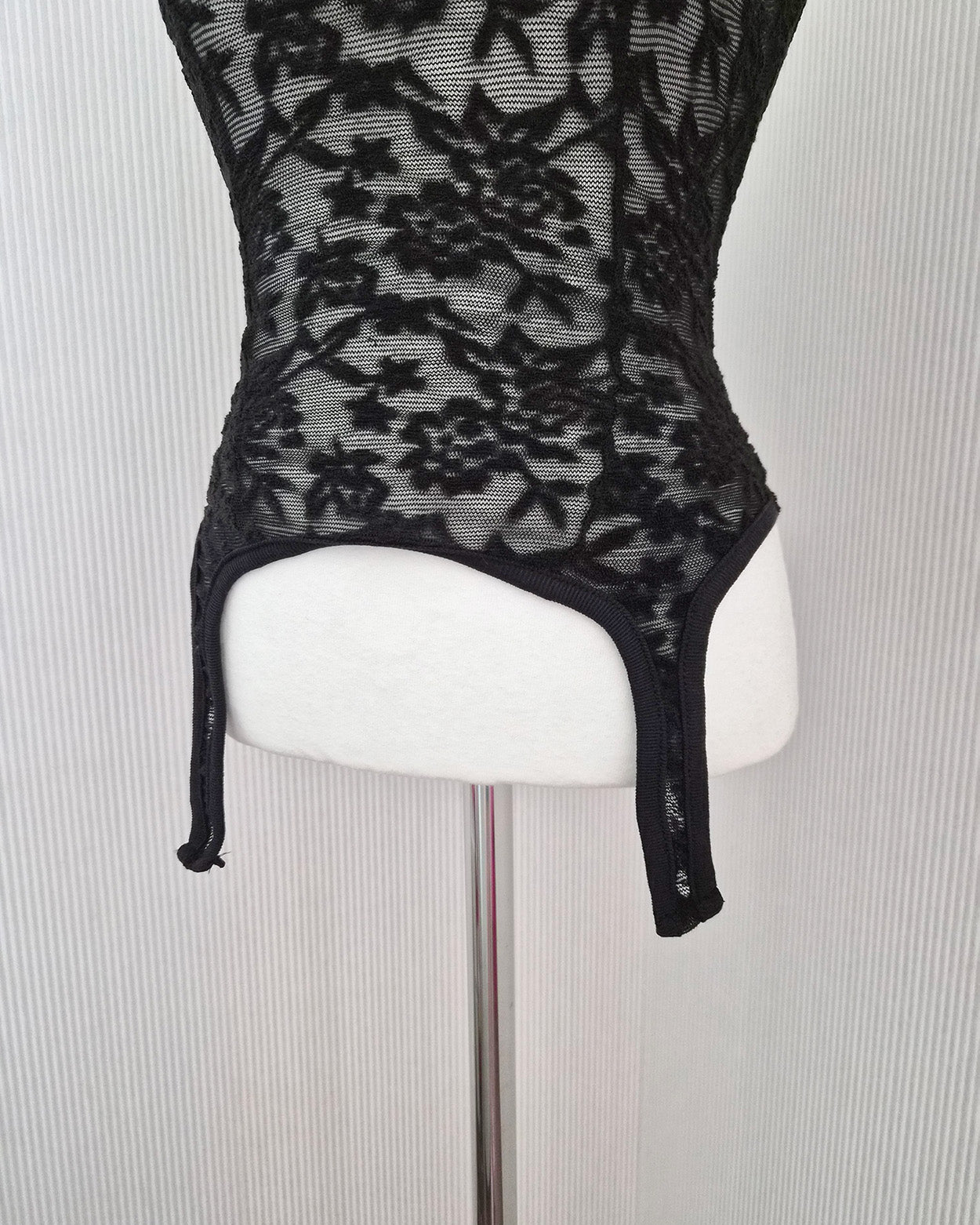 lace sheer garter bustier