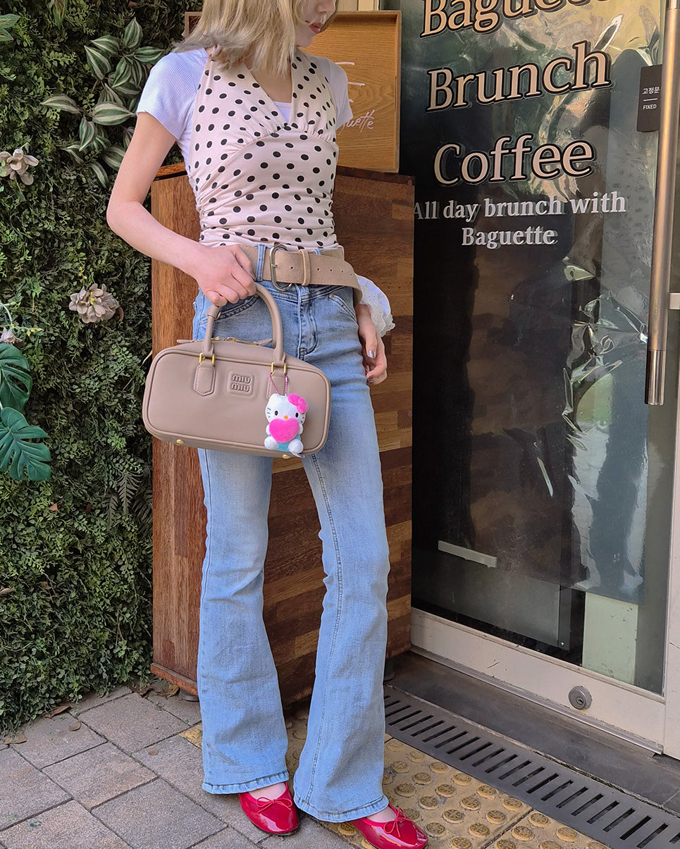 polka dot halter neck bustier