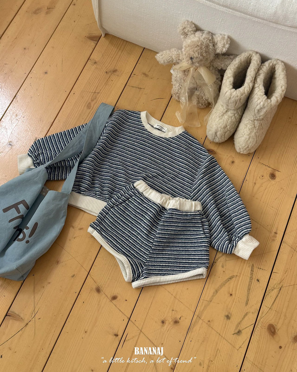 【BANANAJ】knit stripe pants