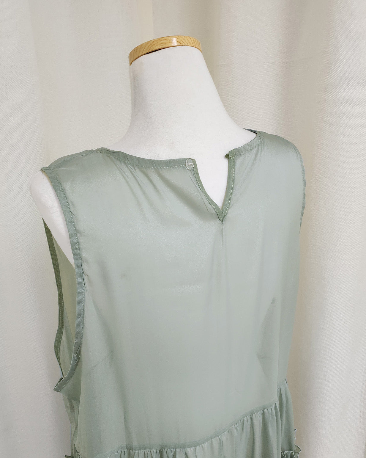 tiered frill sheer long dress