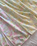 flower cotton tuck wide pants