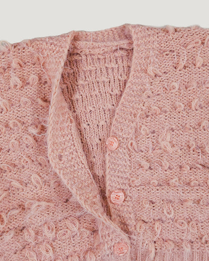 loop knit short cardigan