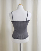 gingham check lace point camisole