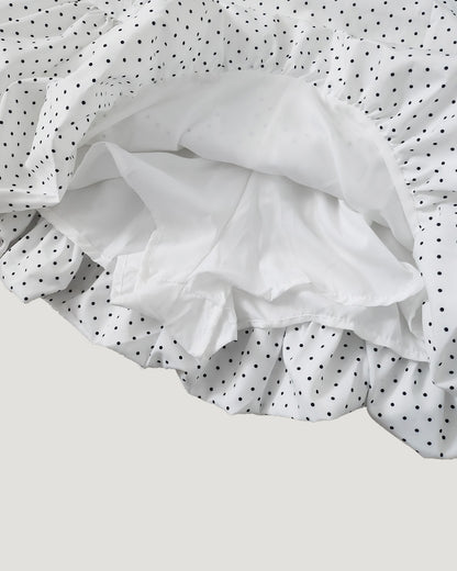 dot frill balloon mini skirt