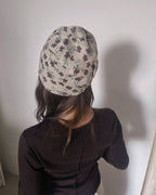 flower pattern waffle beanie