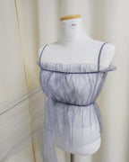 tulle sheer ribbon bustier