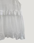 sheer lace frill mini dress