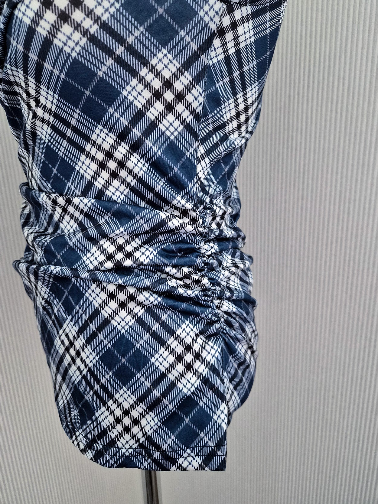 check draped shirring top