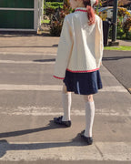 red ribbon embroidery cotton jacket