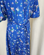 flower puff sleeve long dress