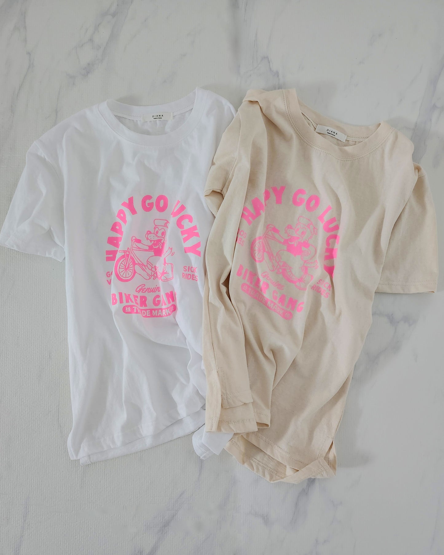 happy lucky pink logo T