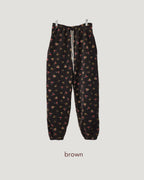 flower pattern fleece jogger pants