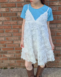 rose motif volume tunic