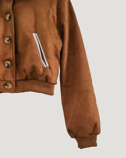 faux suede blouson