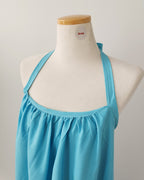 halter neck back open long dress