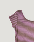 color stripe U neck T