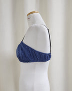satin shirring short bustier
