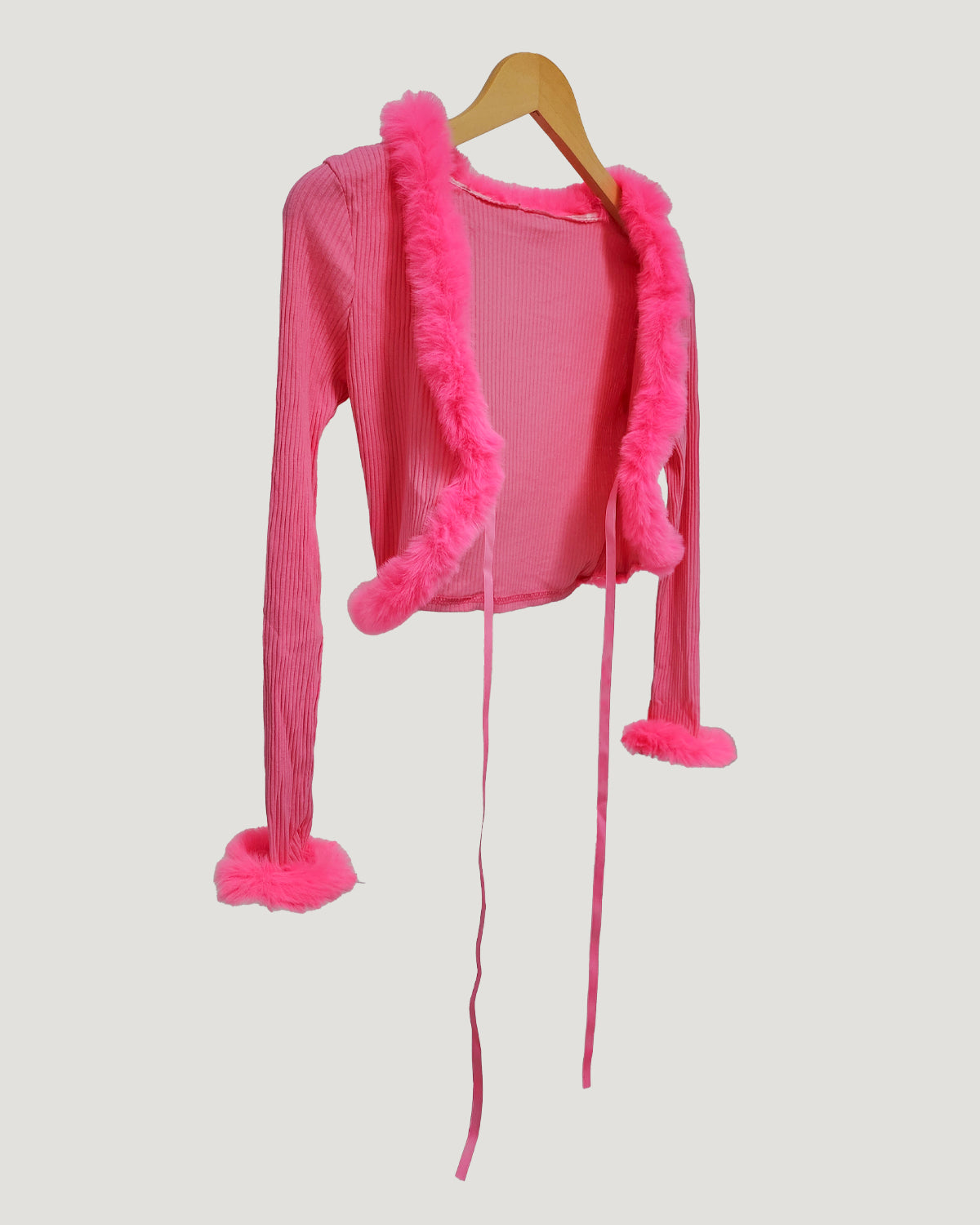 fur ribbon cardigan