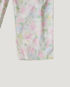 flower cotton tuck wide pants