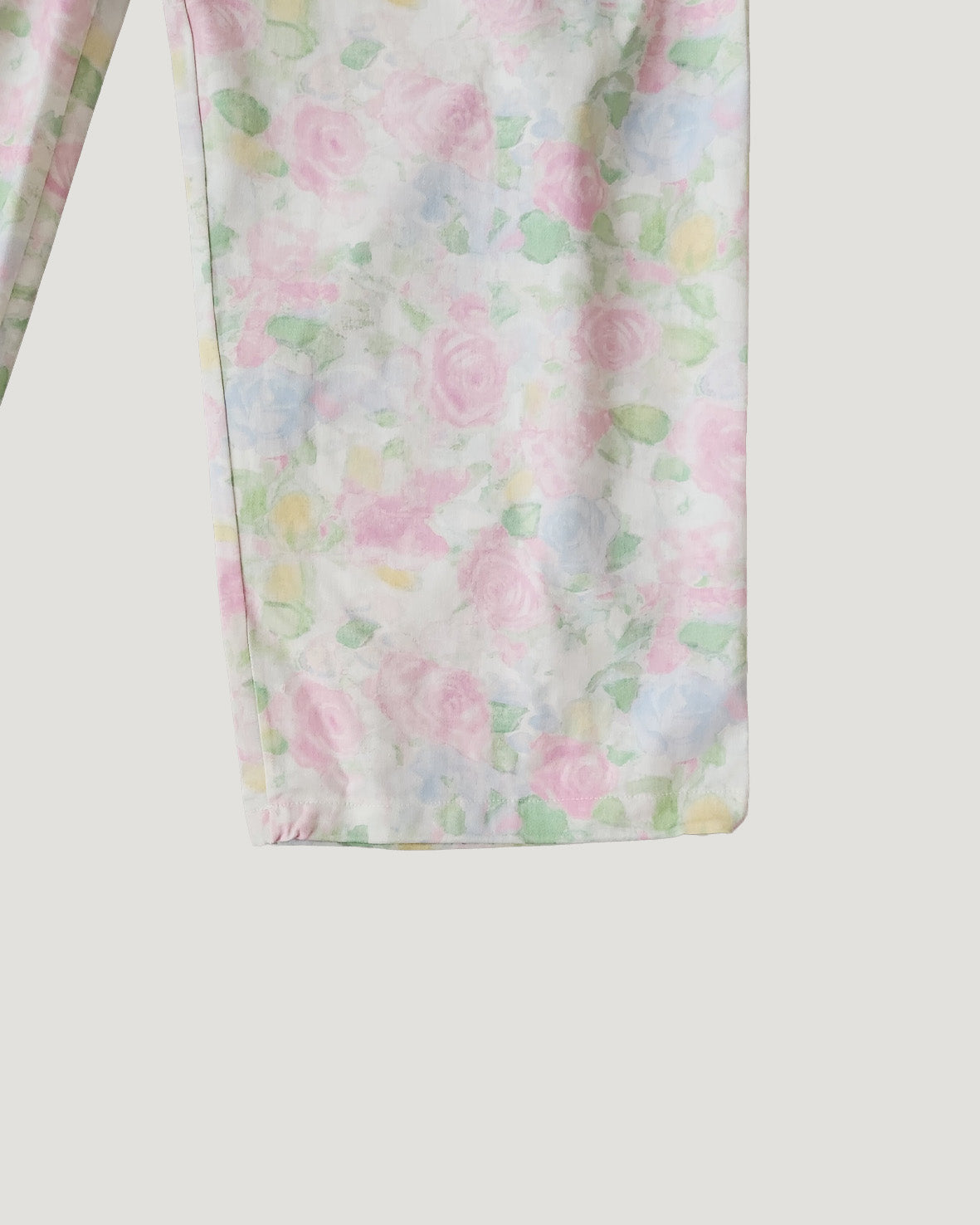 flower cotton tuck wide pants