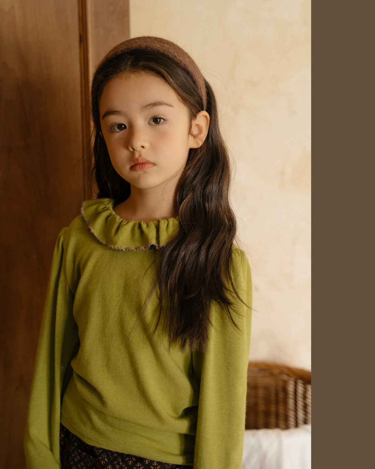 【OREN】blooming frill picot T-shirt