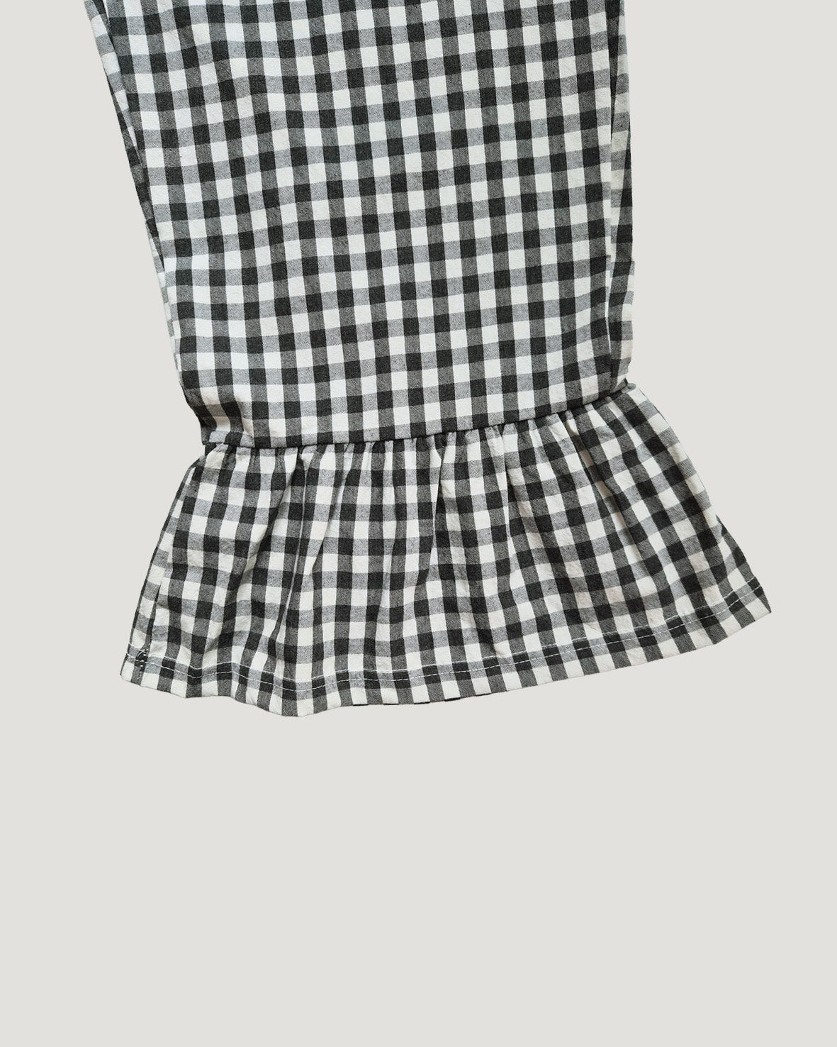 gingham check hem frill pants